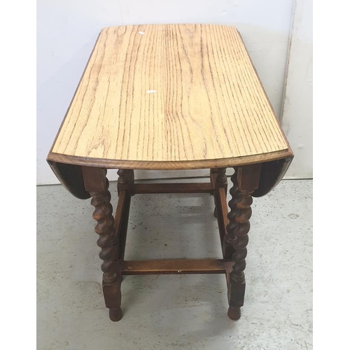 106 - Barley Twist Drop Flap Table, approx. w:53cm/120cm x d:91cm x h:72cm A8