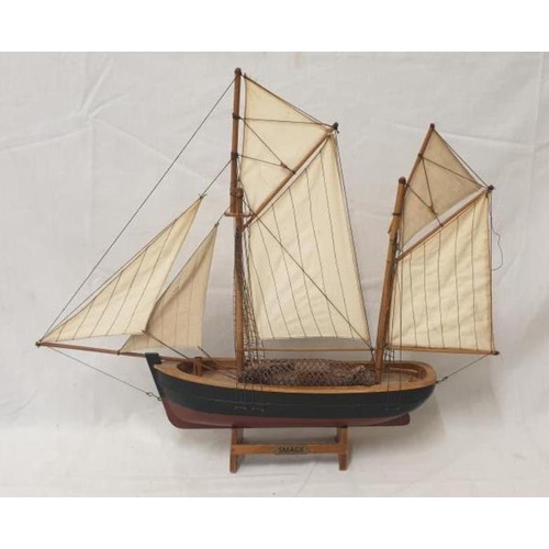 1223 - Model of a Smack/Ship approx. 50cm H x 60cm L