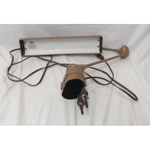 1576 - Brown Painted American? Anglepoise Industrial Style Light fitting, shade part approx. 46cm x 10cm, a... 