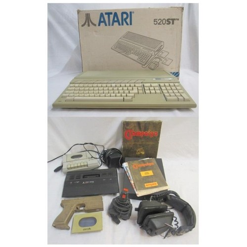 1231 - Atari 520ST Computer, XC12 tape player, gun, power point, Empire software campaign war simulator gam... 