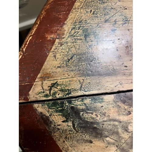 C19th Hexagonal Painted Rice Barrel Storage Box/Side Table approx. 32cm