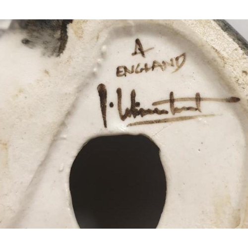 Winstanley Cat, seated, grey with yellow eyes approx. 22cm H marked ...