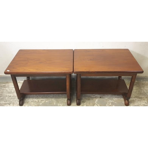 21 - Pair of Matching Hardwood Side Tables with under tier, rectangular top, approx. 61cm W x 45cm D x 46... 