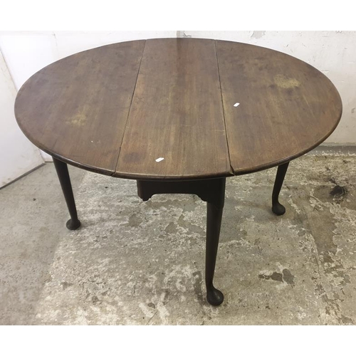 25 - C19th Drop Flap Pad Footed Dining Table 103cm L x 35cm W, centre section plus drops approx. 44cm D e... 