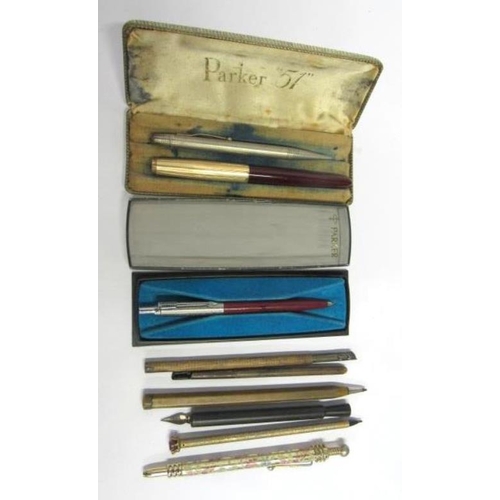 Fountain Pens Parker 51 Box With Beak Nibbed Gold Plated Capped