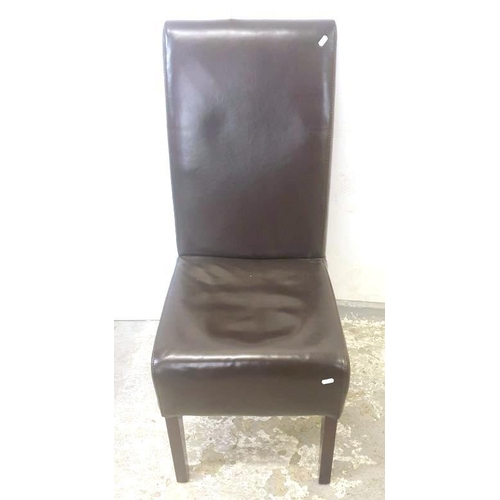 129 - Brown High Backed Leather Look Side Chair/dining chair A3