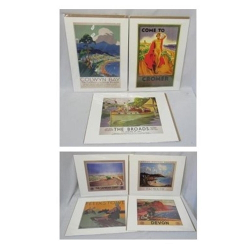 7 Unframed Reproduction Railway Advertising Posters incl. The Cambrian ...