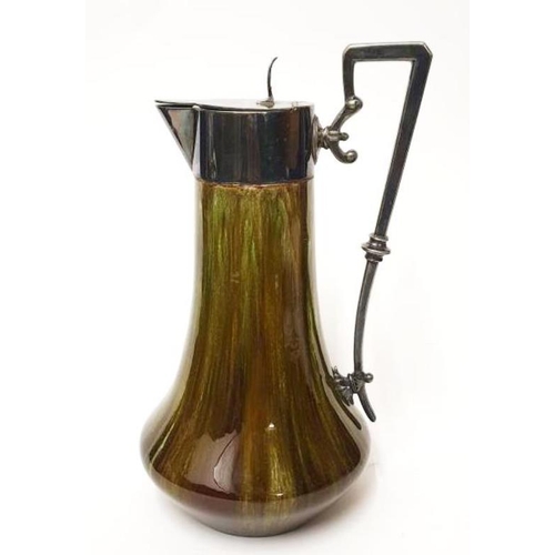 Unthorpe Pottery Based Silver Plated Claret Jug approx. 26cm H ...