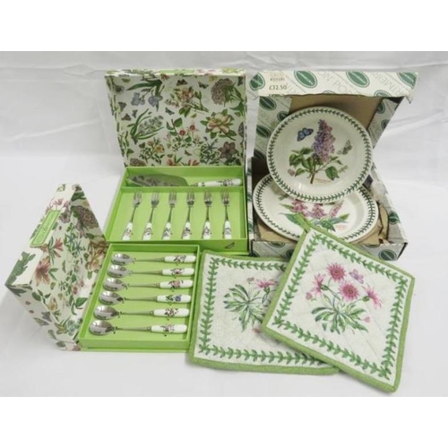 Portmeirion Botanic Gardens 6 teaspoons, cake slice & 6 pastry forks, cake stand