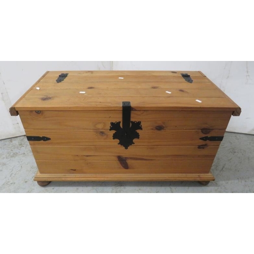 15 - Pine Trunk/Chest with hinged lid approx. 93cm W x 46cm D x 46cm H A5