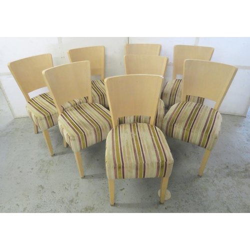 43 - Set of 8 Side/Dining Chairs with brown & cream upholstered velvet seats A3