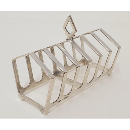 Silver 7 Bar Toast Rack by Addie Brothers, hallmarked Birmingham 1930