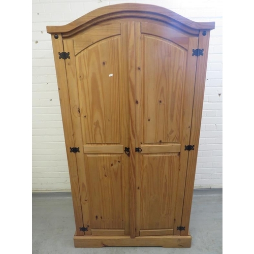 17 - Domed Topped 2 Door Wardrobe with ring pull handles approx. 108cm W x 53cm D x 178.5cm H A1