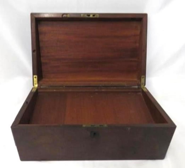 Mahogany Stationary Box with brass handles, single drawer approx. 38cm ...