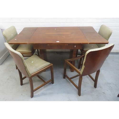 60 - Walnut Veneered Art Deco Extending Dining Table, carved with no. 78, approx. 89cm x 84cm x 75cm H, 1... 