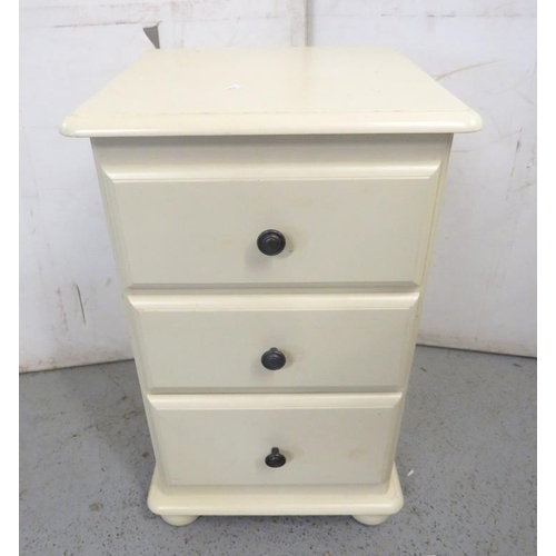 102 - Cream Painted Bedside/Side Chest of Drawers approx. 43cm x 43cm x 73cm H (A10)