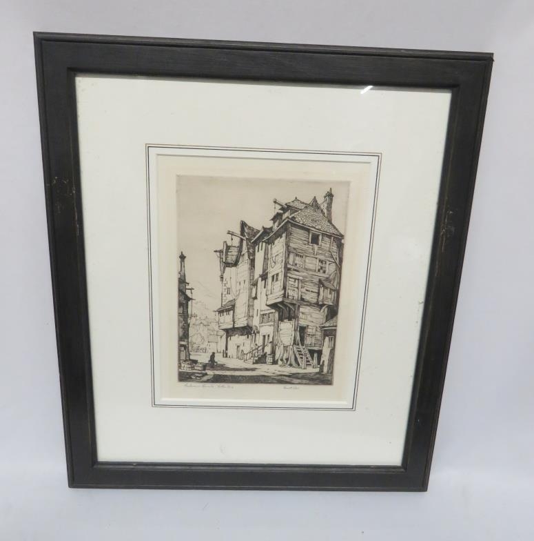 F/g Drypoint Etching 'Fishermen's Quarter Folkestone' by Kenneth Steel ...