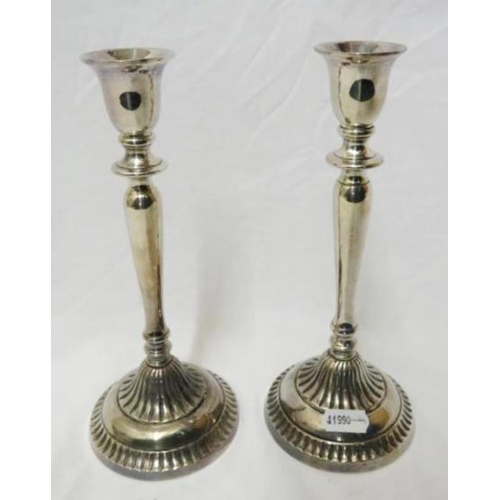 955 - Pair of Silver Plated Candlesticks approx. 22cm H