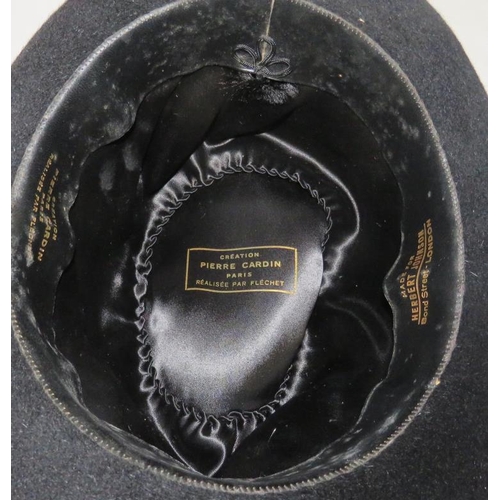 Herbert Johnson Bond Street Mens Black Rabbit Fur Felt Hat in card hat