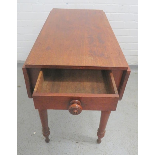 170 - Victorian Drop Flap Mahogany Table, central section approx. 92cm L x 45cm W x 22cm each flap x 73cm ... 