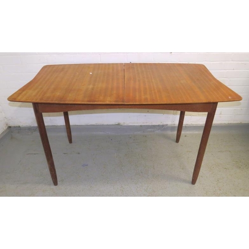 43 - Mid Century Design Style Shaped Teak Extending Dining Table on tubular supports approx. 135cm x 80cm... 