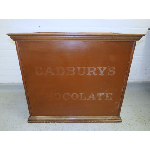 8 - Cadbury's Chocolate Display Cabinet with 2 glass sliding doors to front, print to reverse approx. 82... 