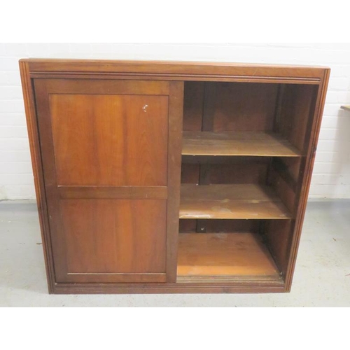 14 - Linen Press Cupboard with 6 drawers/slides to one side, shelving to other, sliding bi panelled doors... 