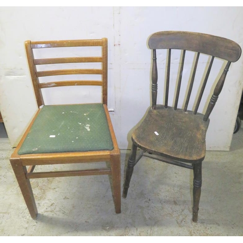 9 - Hoop Back/Bar Back Oak Side Chair & Comb back chair (2) (A6)