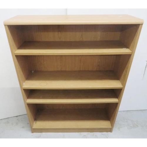 69 - Blonde Wood Effect Bookcase with adjustable internal shelving approx. 95cm W x 30cm D x 124cm H & Op... 