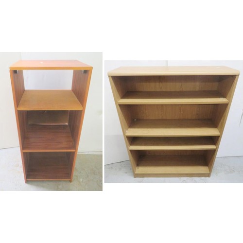 69 - Blonde Wood Effect Bookcase with adjustable internal shelving approx. 95cm W x 30cm D x 124cm H & Op... 