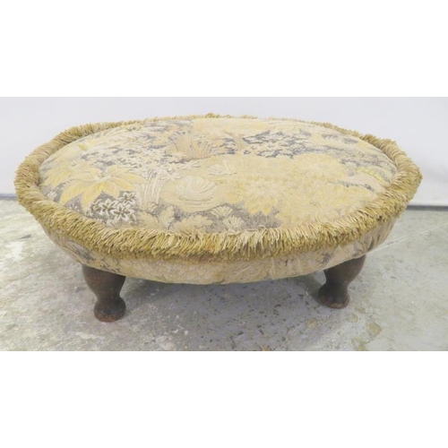 51A - Cream Upholstered Oval Stool approx. 39cm x 27cm x 16cm (A10)