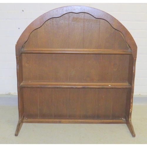 10A - Oak Dome Top Dresser Top/Plate Rack approx. W90cm x D30cm x H98cm (A12)