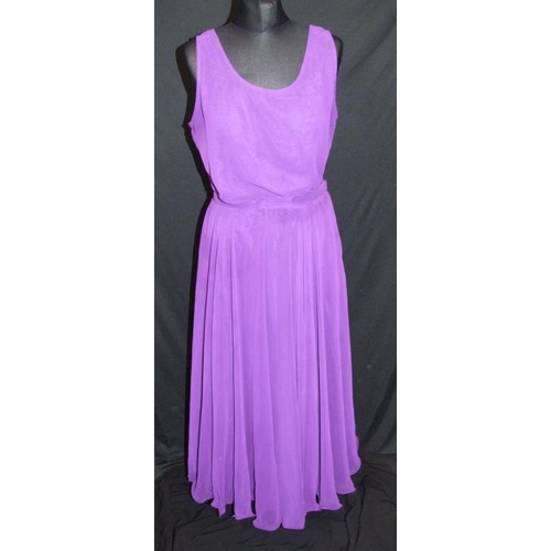 Tenue De Soirée Frank Usher 2 Pièces Violette - Taille 12, Top à Paillettes & Perles, Jupe Longue, Occasion