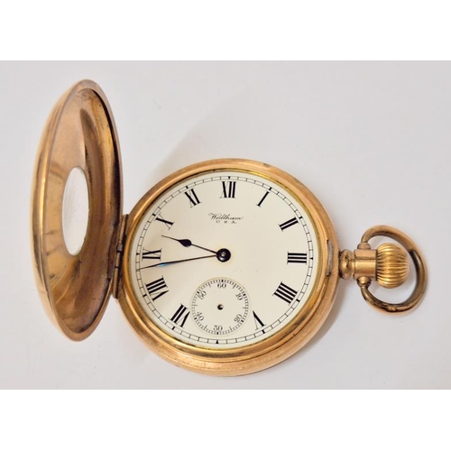 American Waltham Half Hunter Pocket Watch in Star Dennison Watch Case ...