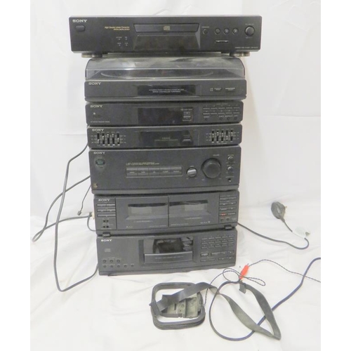 Sony Stacking Hi Fi System model COPXE270 Compact Disc Player, PSLX52P Stereo Turntable, STRD209