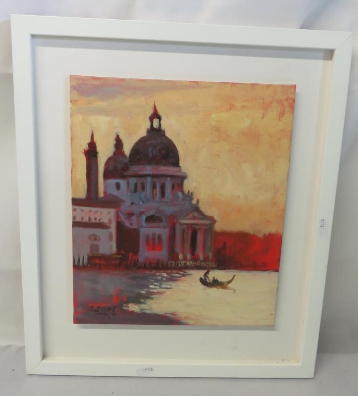 Oil on Board, Venice, gondola, church etc. signed Paul Apps approx ...