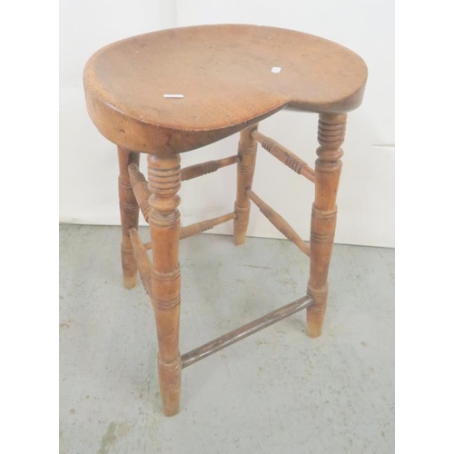 24 - Beech/Oak Artists Stool/Bar Stool approx. 39cm W x 34cm D x 61cm H (A10)