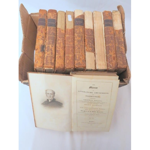 1463 - 10 Part Leather Bound Volumes incl. The Mirror of Literature,  Amusement & Instruction, Weekly Newsp... 