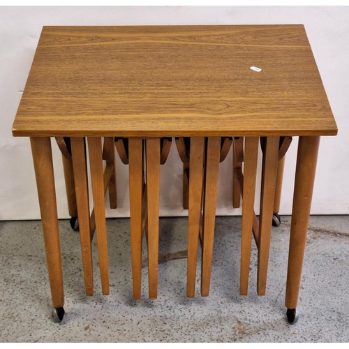 16 - Mid Century Poul Hundevad Style Nest of 5 Tables, mother table approx. 46cm x 62cm x 57cm H