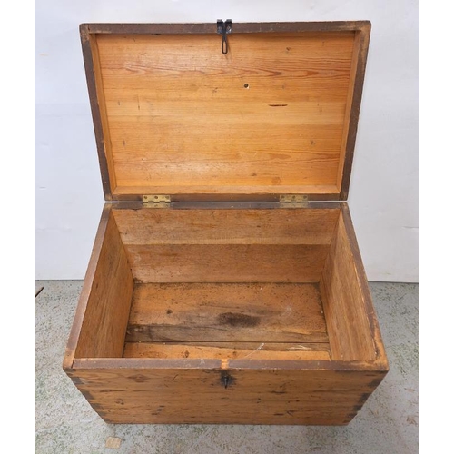 22 - Antique Pine Chest/Trunk/Toy Box/Storage Box/Coffee Table approx. 65cm x 43cm x 47cm H (A10)