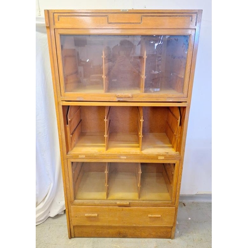 3 - Mid Century Dudley & Co. Glazed Draper's/Haberdashery Cabinet with single drawer to base approx. 102... 