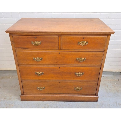 7 - Victorian Chest of Drawers, 2 short over 3 long, with plate brass handles approx. 55cm D x 108cm W x... 