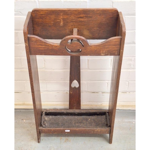 9 - Arts & Crafts Stick/Umbrella Stand with drip pan to base approx. 41cm W x 15cm D x 74cm H (A2)