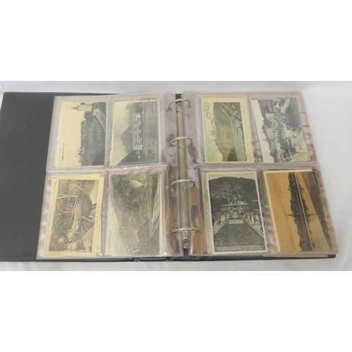 1248 - Postcard Album containing postcards incl. Lindenhon, Austria, Switzerland, Berlin, Ostend etc. (Brow... 