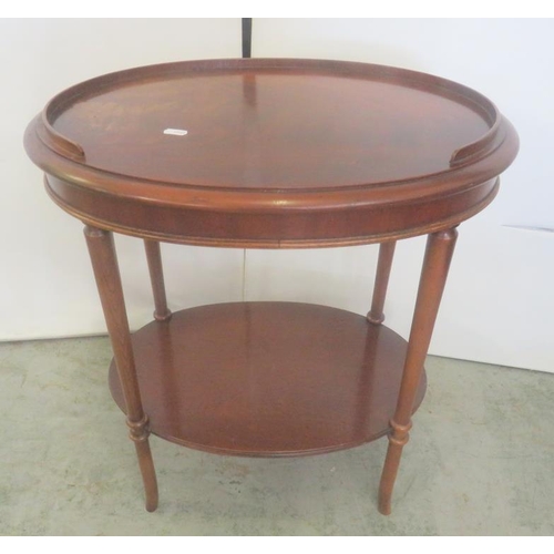 20 - Oval 2 Tier Side Table/Occasional Table with galleried top approx. 55cm x 39cm x 63cm H (A3)