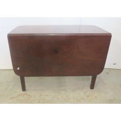 28 - Antique Mahogany Single Drop Flap Side Table on tapering supports approx. 91cm x 41cm x 43cm drop fl... 