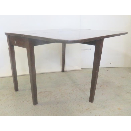 28 - Antique Mahogany Single Drop Flap Side Table on tapering supports approx. 91cm x 41cm x 43cm drop fl... 