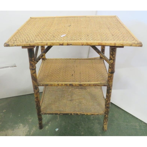 326 - Tiger Bamboo 3 Tier Side Table approx. 71cm H x 52cm W x 36cm D (A10)