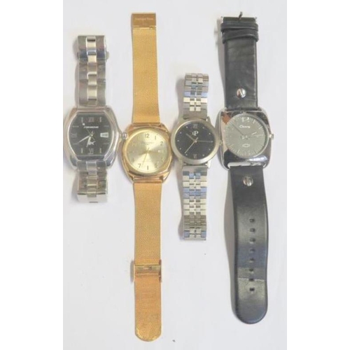 Fishbone Gents Wristwatch with black dial, part Roman/part baton ...