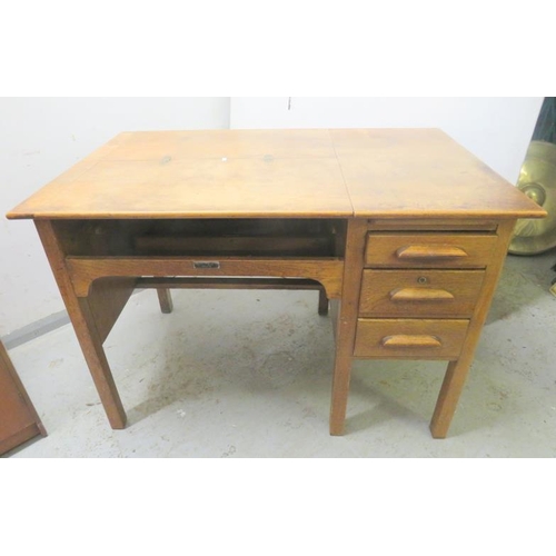 36 - Vintage Desk with extending surface area approx. 113cm W x 71cm D x 79cm H (A14)